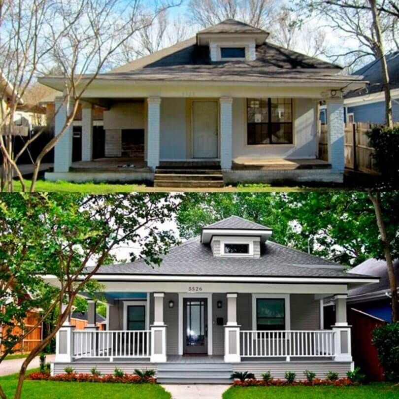 a picture of a house before and after being remodeled