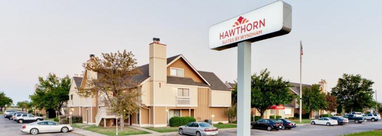 Hawthorn suites hotel and sign