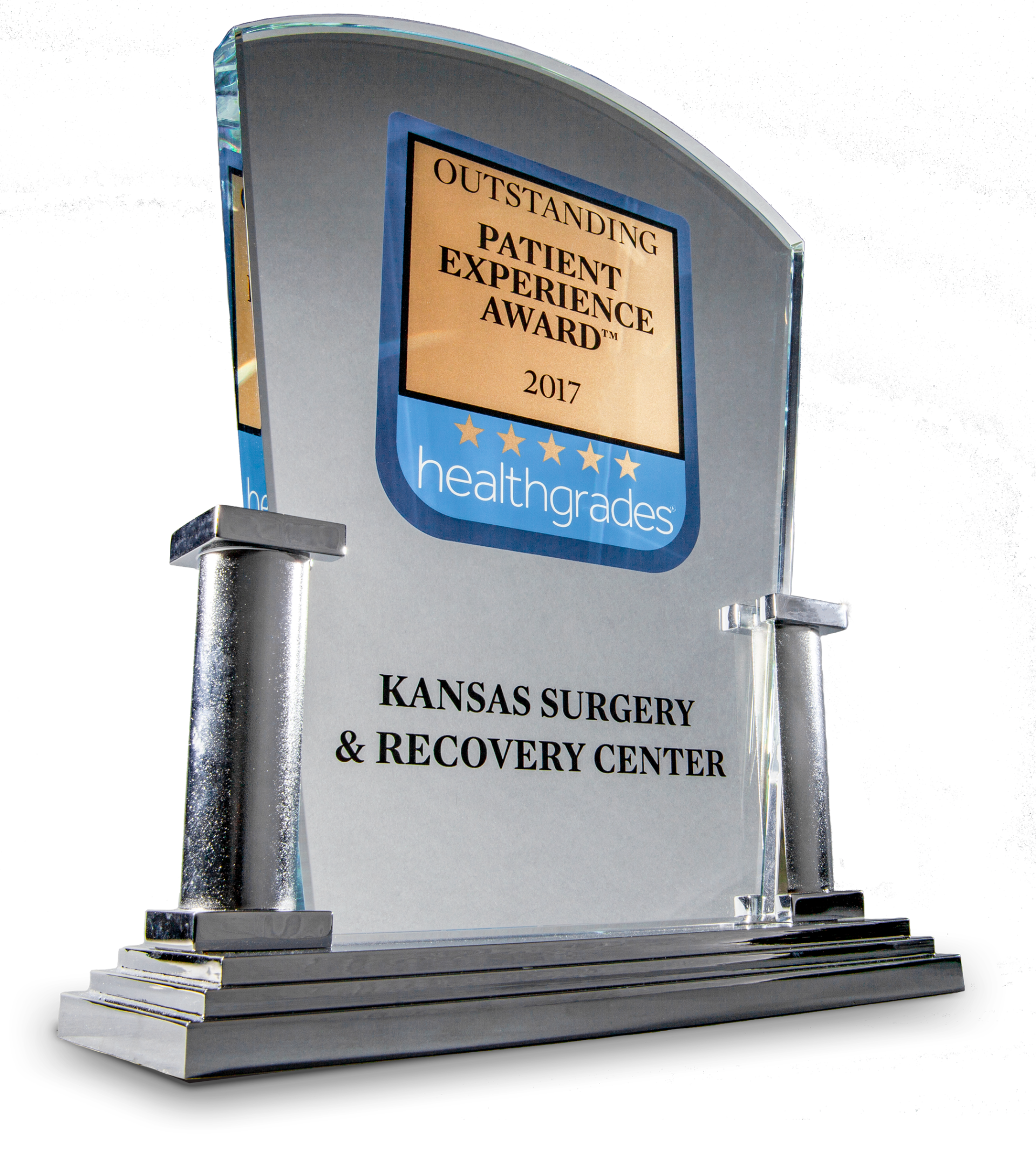 Kansas Surgery and Recovery Center's Outstanding Patient Experience Award was given by Healthgrades for twenty-seventeen