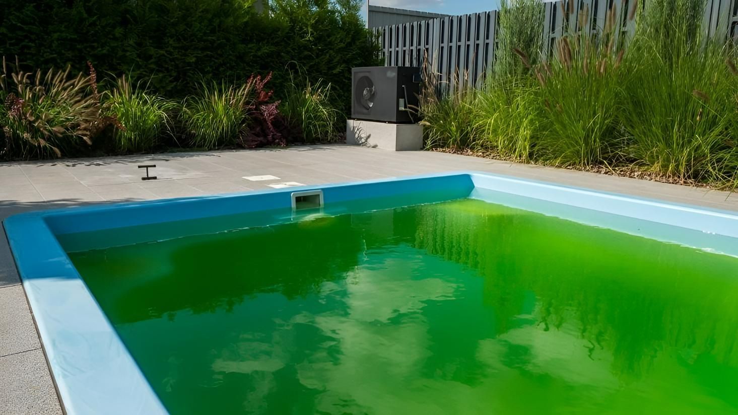 A Swimming Pool With Green Water — Tweed Coast Pool Care in South Murwillumbah, NSW