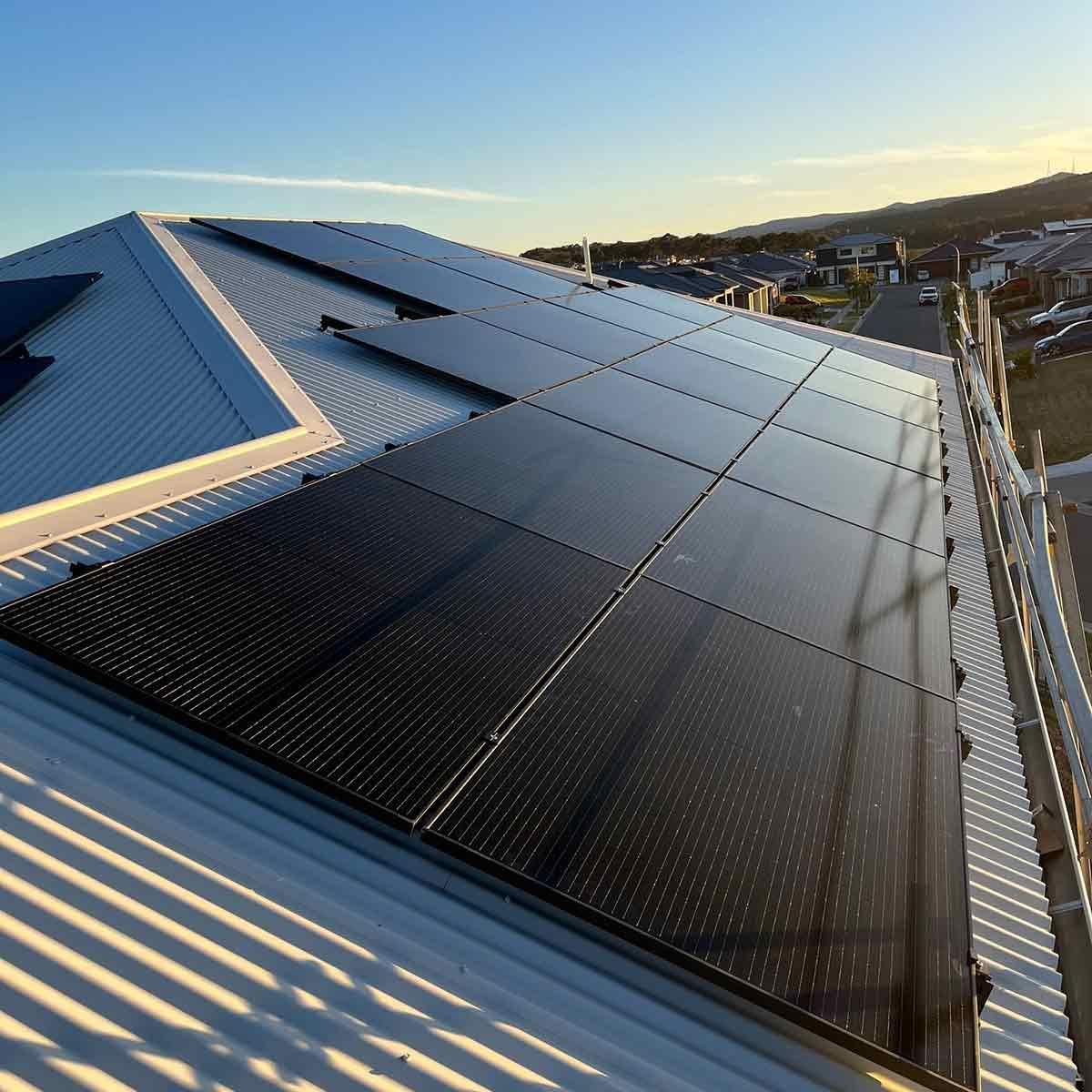 A Roof With A Lot Of Solar Panels On It — CJ Electrical & Solar In Fletcher, NSW