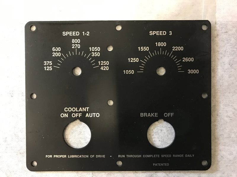 A black panel with a speedometer on it