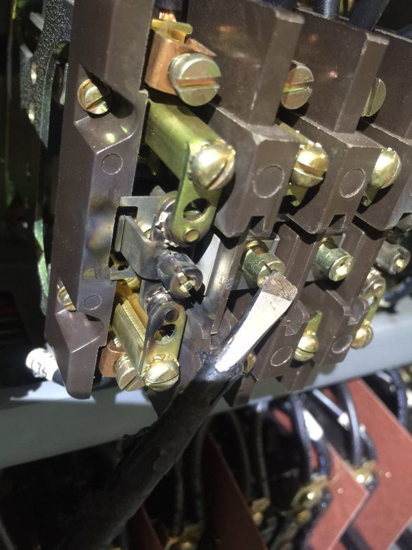 A close up of a bunch of wires and electrical components