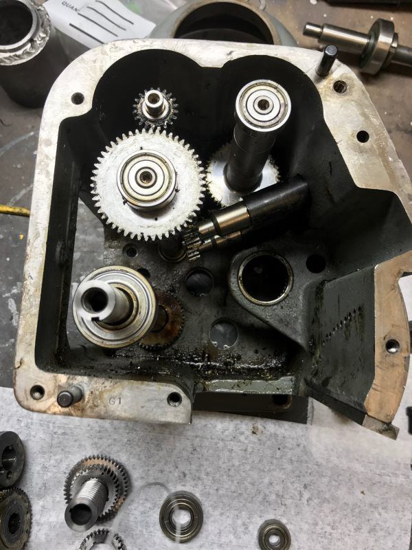 A close up of a gearbox on a table
