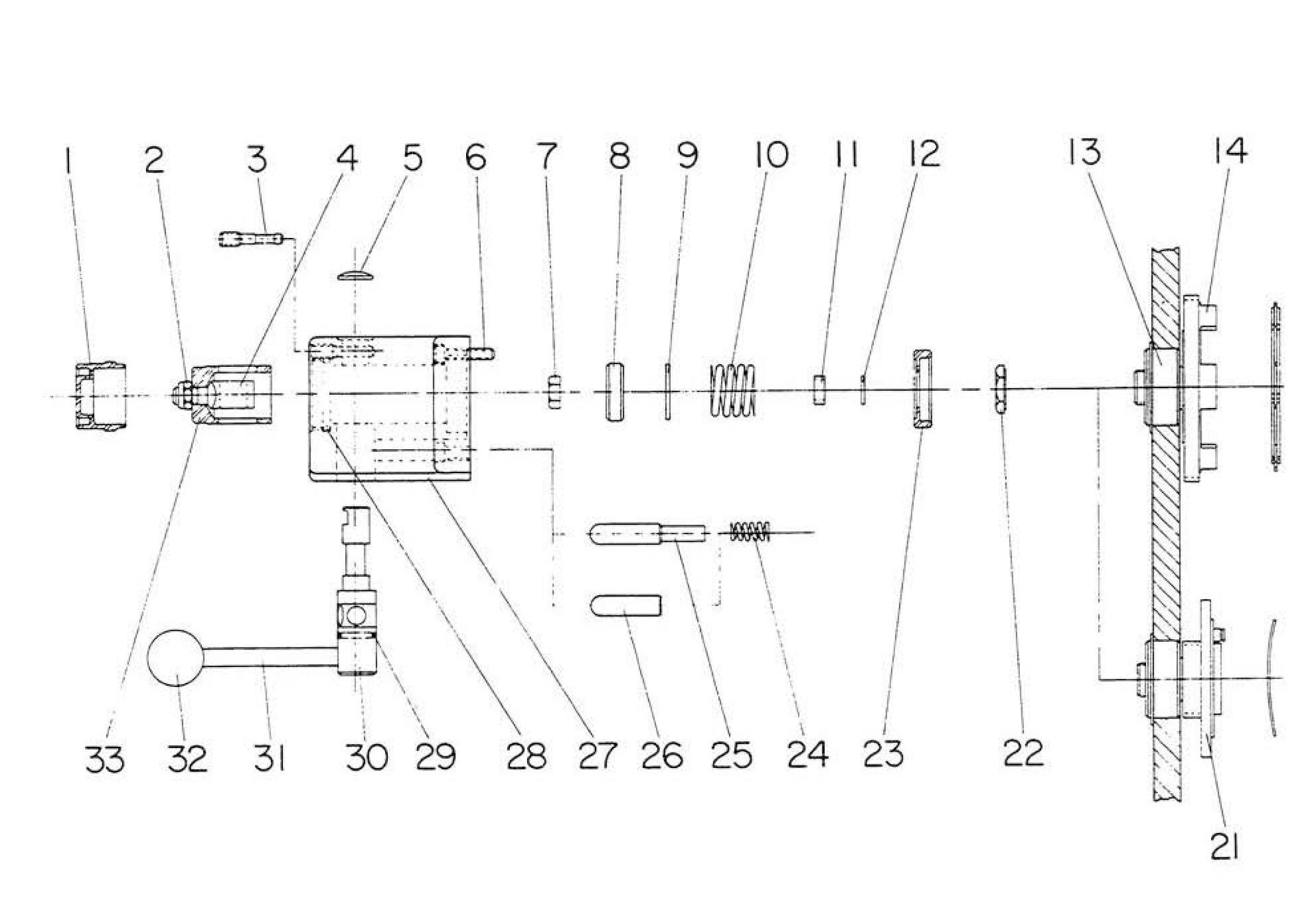 A black and white drawing of a machine with numbers on it.