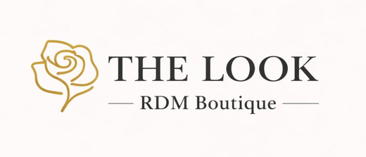 Gold rose logo with “THE LOOK” and “RDM Boutique” text on a white background