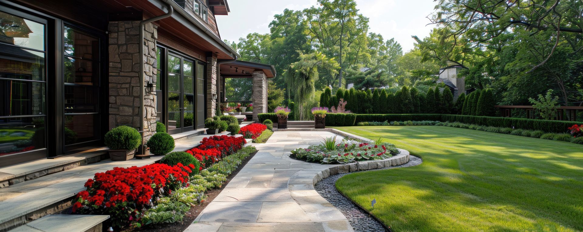 landscaped yard