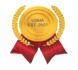 A gold medal with the words usma est 2007 on it