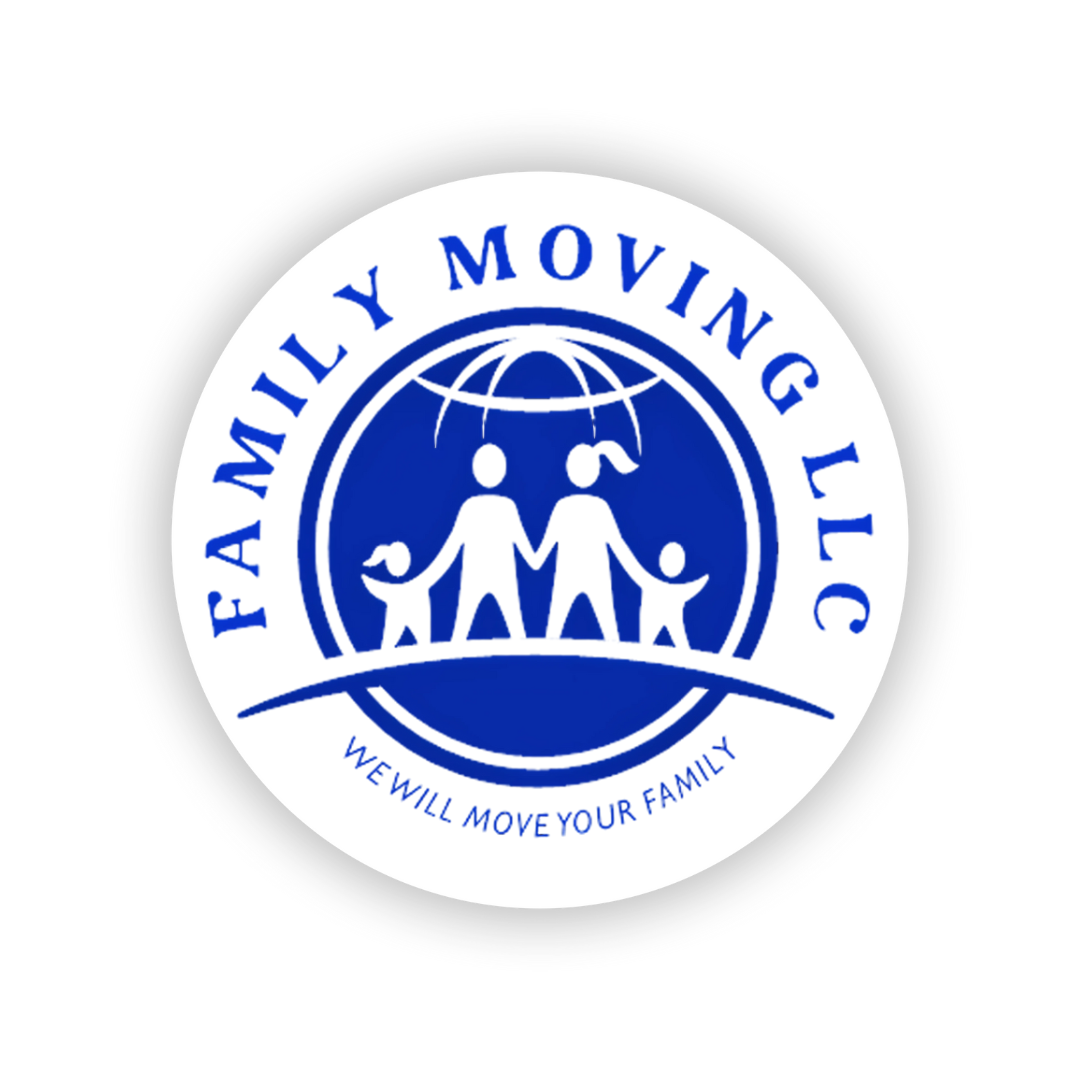 A black and white logo for a family moving company.