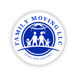 The logo for family moving llc shows a family holding hands