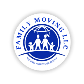 The logo for family moving llc shows a family holding hands
