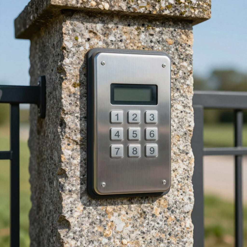 Teclado de control de acceso para abrir un portón automático