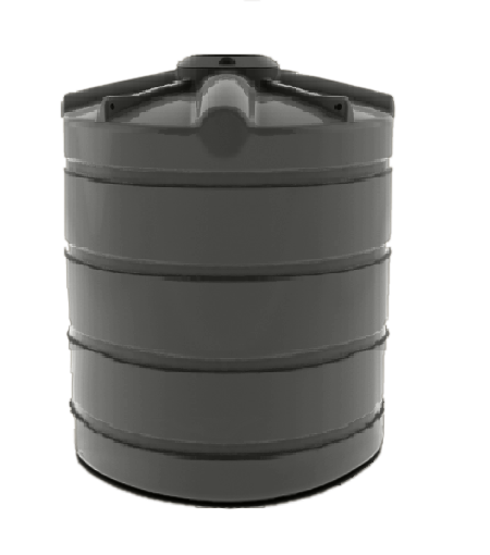 2000L Round Water Tank - Slate Grey