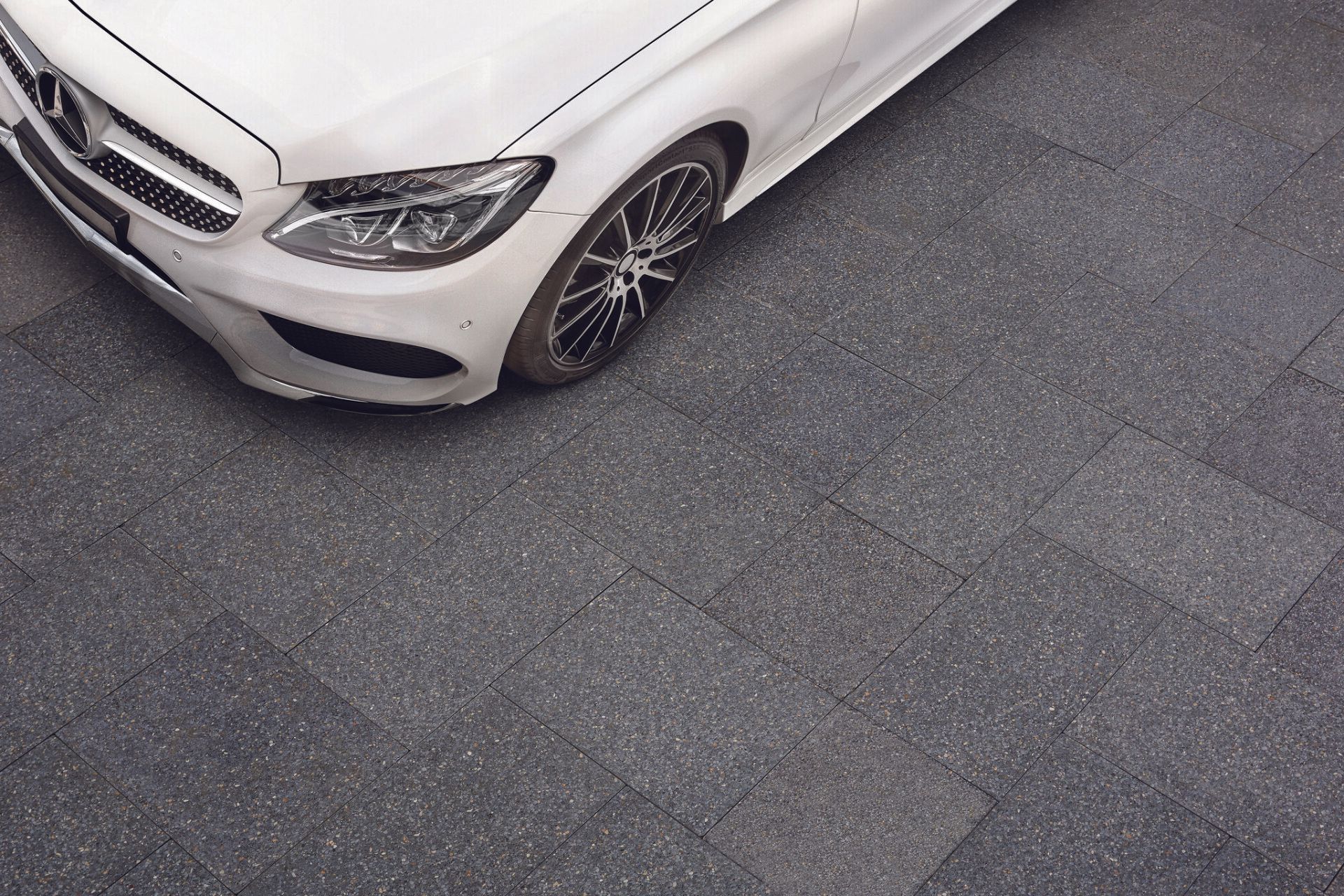 White Car on Driveway — Adelaide, SA — Playford Pavers