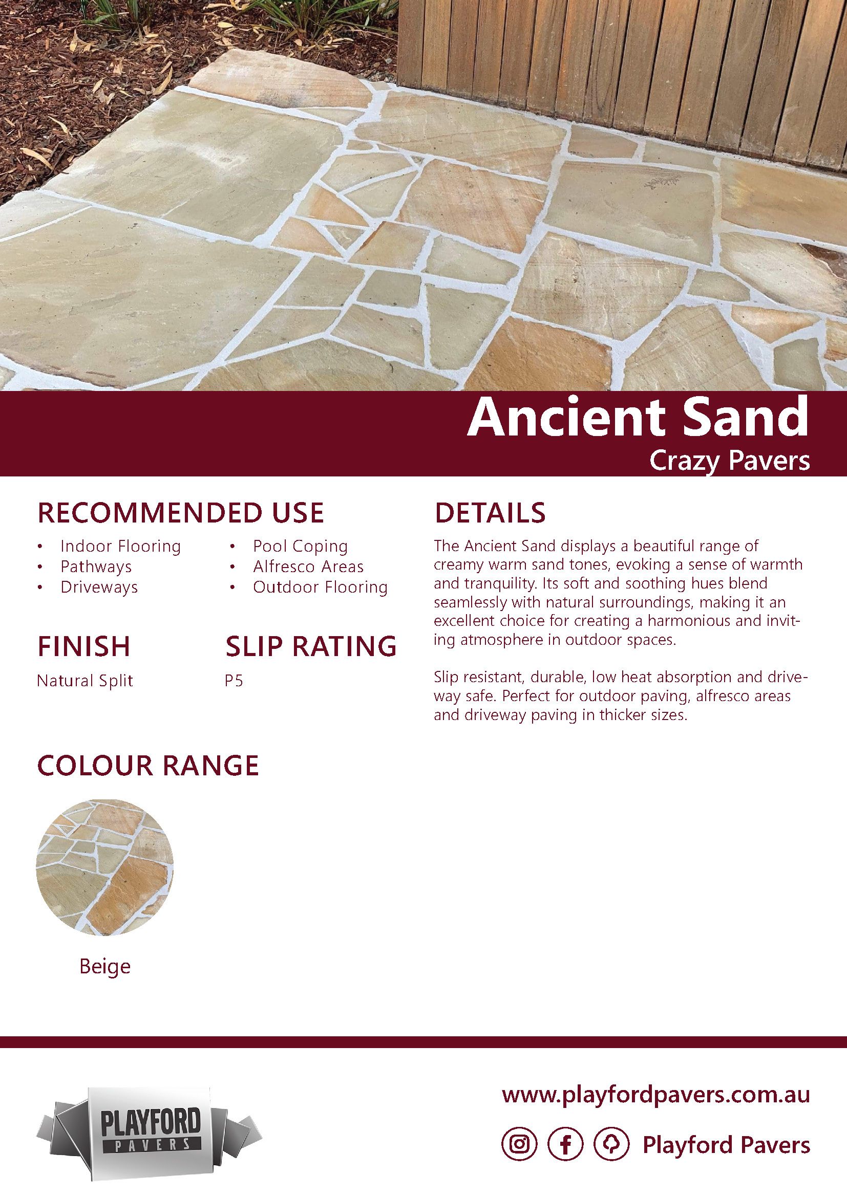 Crazy Pavers - Ancient Sand