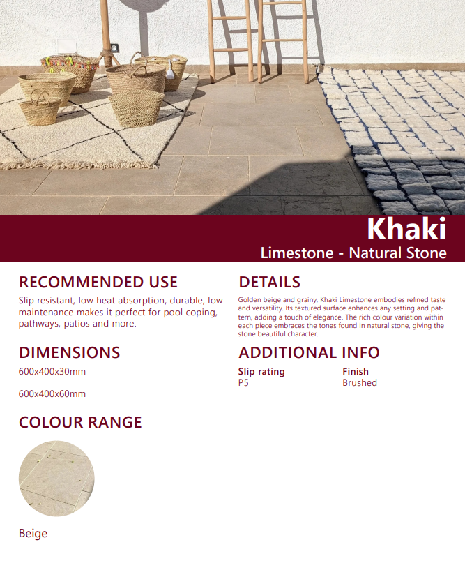 Limestone Pavers - Khaki