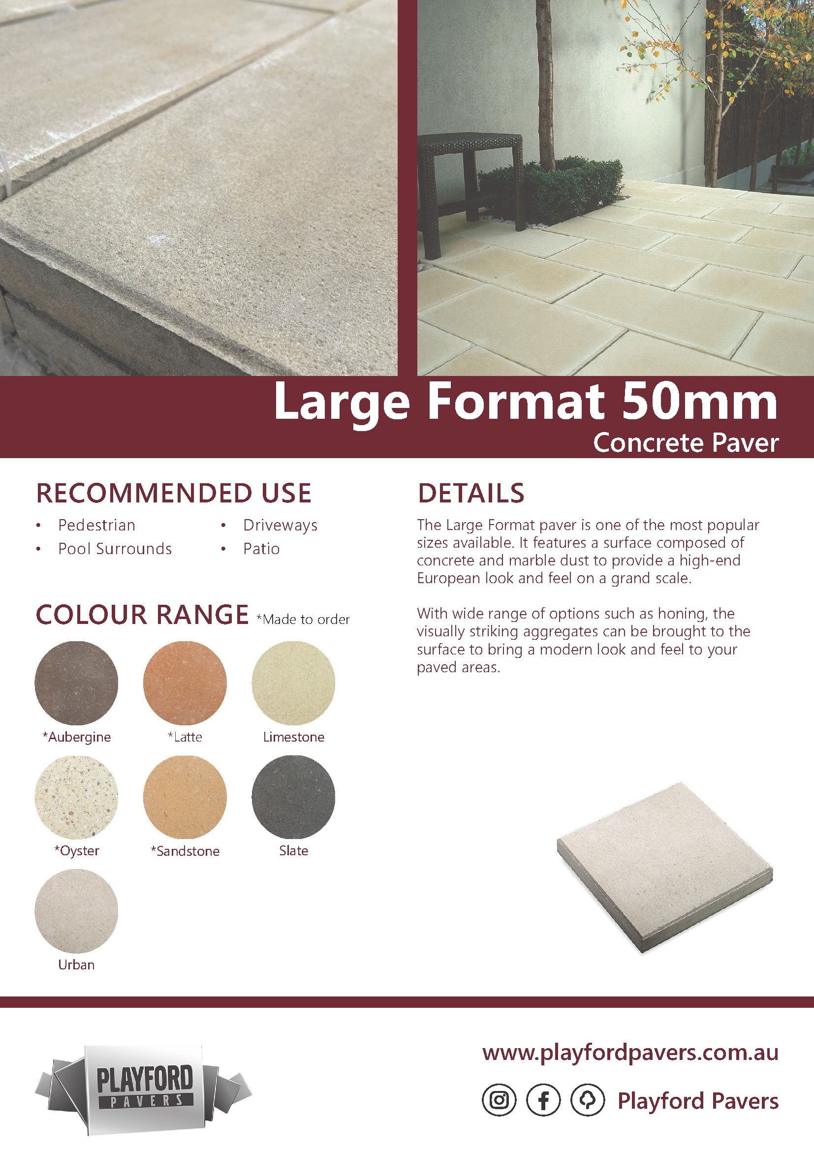 Concrete Pavers - Large Format 50