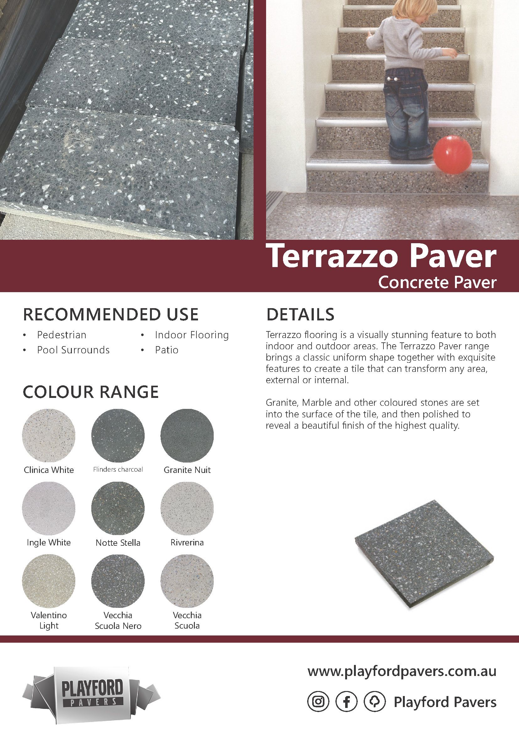 Concrete Pavers - Terrazzo paver