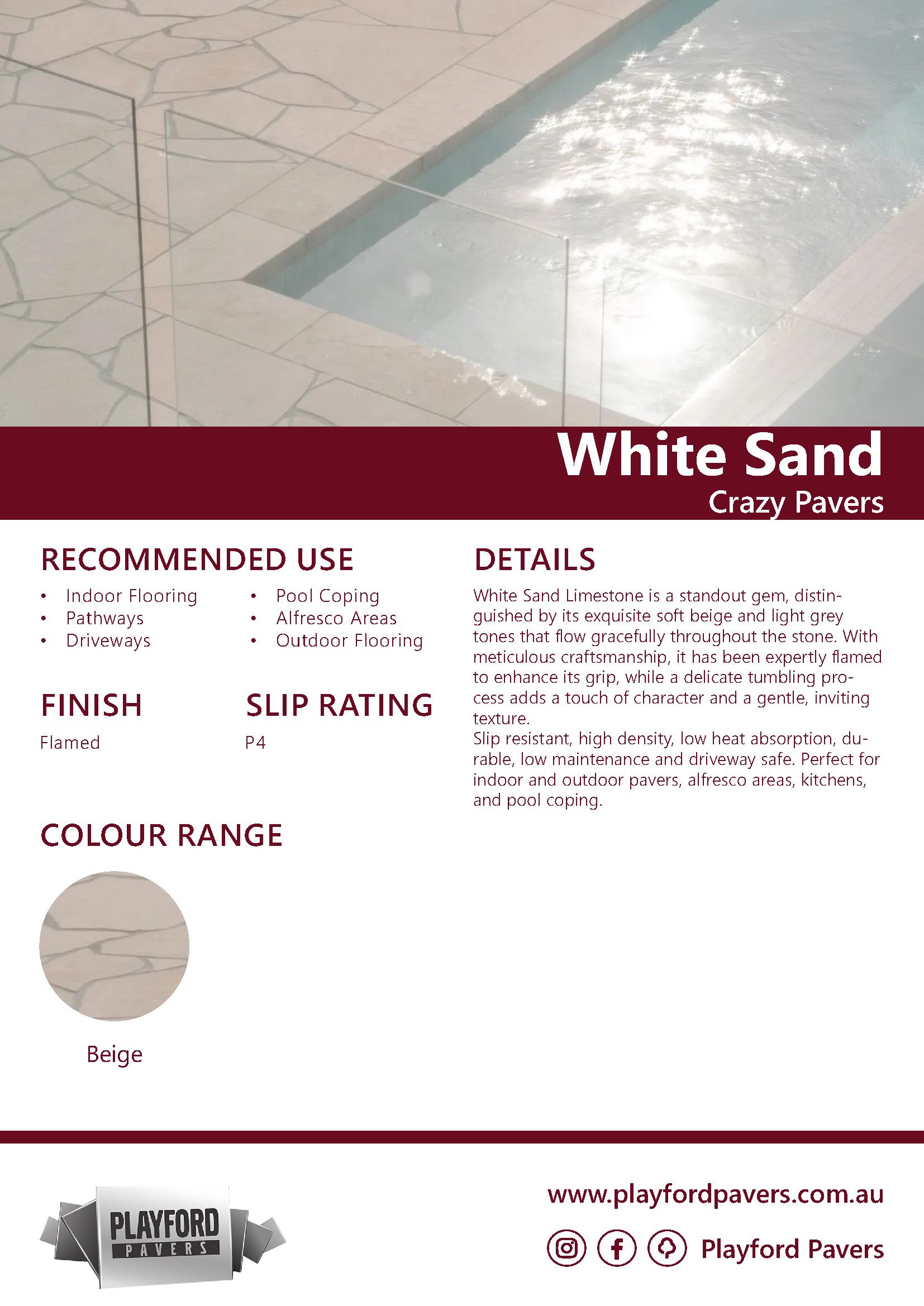Crazy Pavers - White Sand