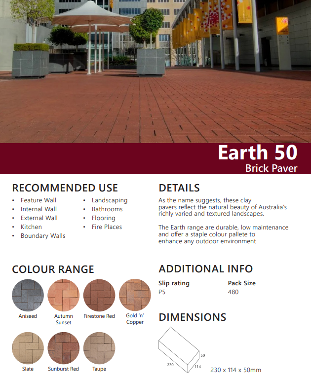 Brick Pavers - Earth 50