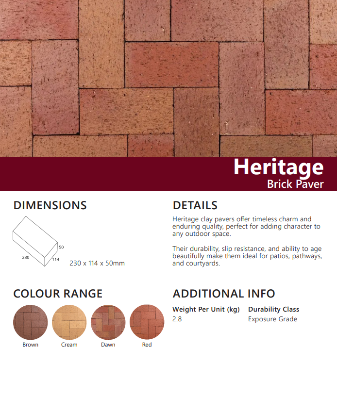 Brick Pavers - Heritage