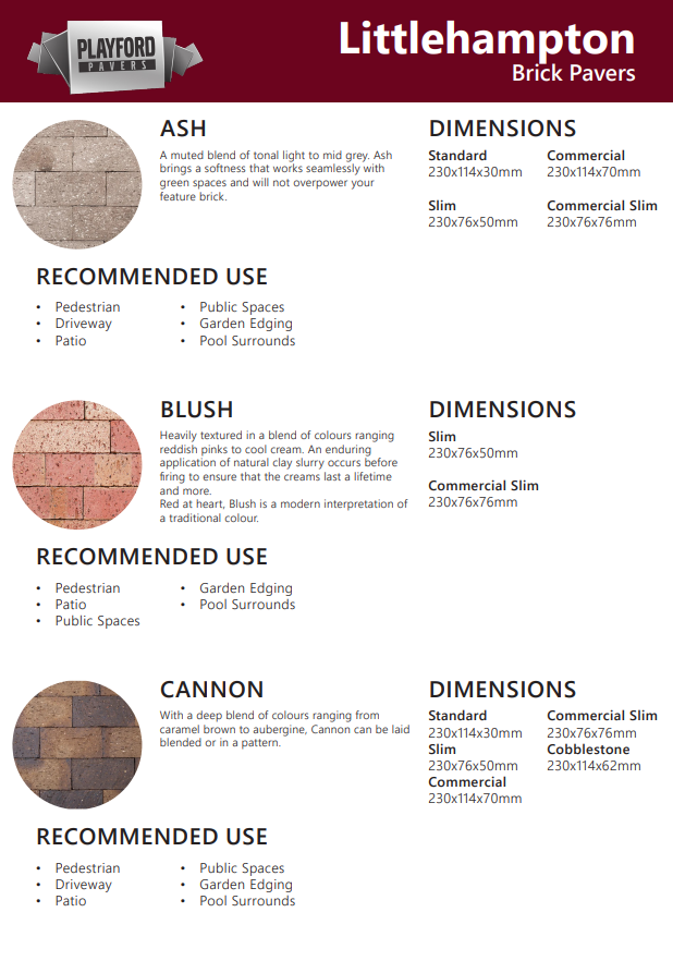 Brick Pavers - Littlehampton Range