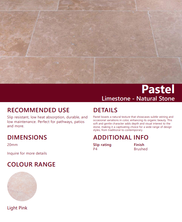 Limestone Pavers - Pastel