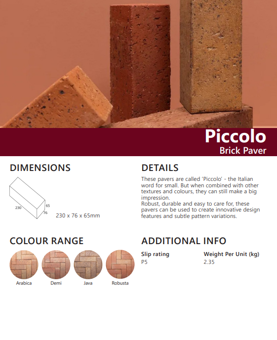 Brick Pavers - Piccolo