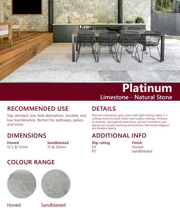 Limestone Pavers - Platinum