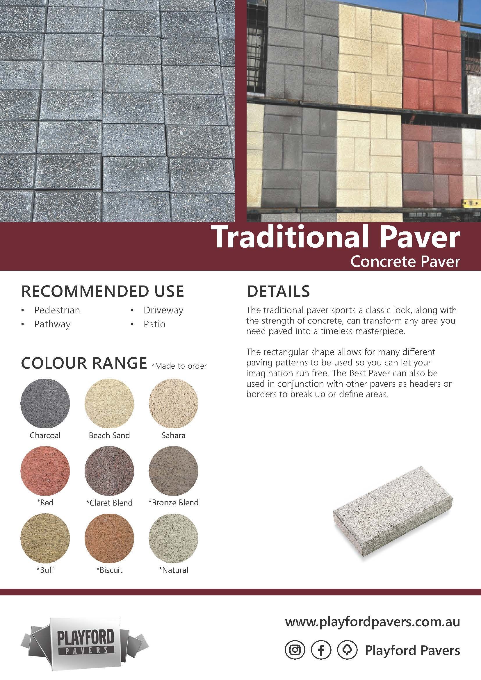 Concrete Pavers - Traditional Paver