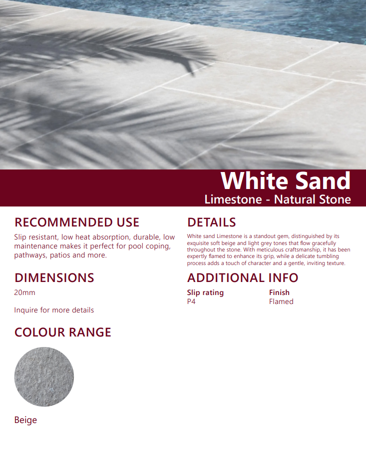 Limestone Pavers - White Sand