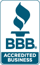 The bbb logo is an accredited business.