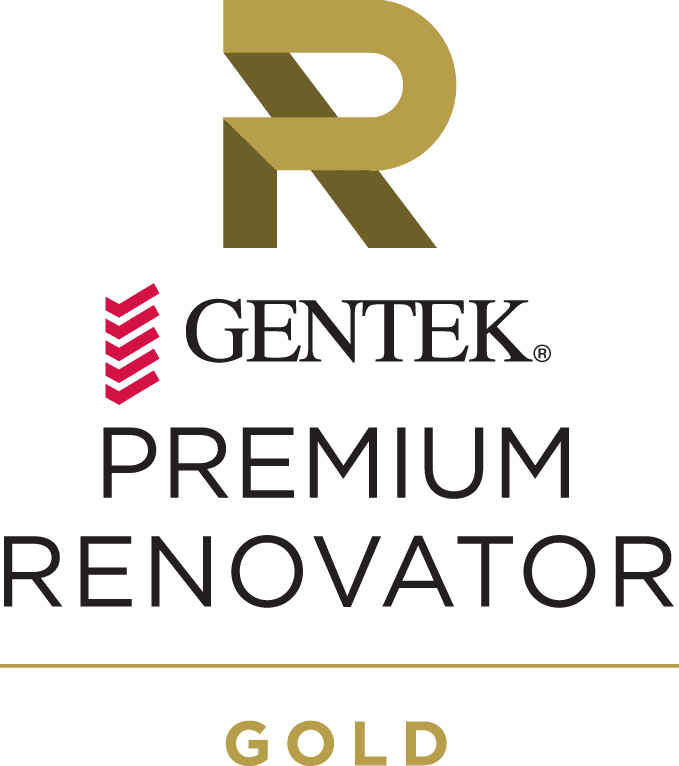 The gentek premium renovator gold logo is shown on a white background.