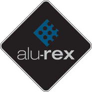 A logo for a company called alu-rex
