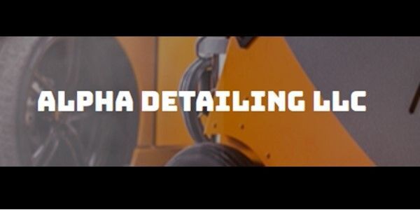 A sign that says alpha detailing llc on it