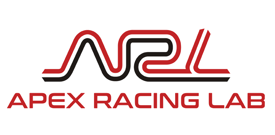 The apex racing lab logo is red and black on a white background