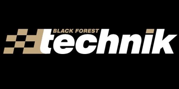 The black forest technik logo is on a black background