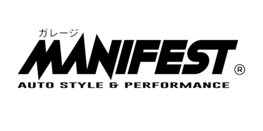 The logo for manifest auto style and performance is black and white.