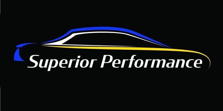 The logo for superior performance is a silhouette of a car on a black background.