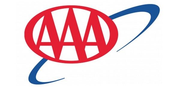 The aaa logo is red and blue and has a blue circle around it.