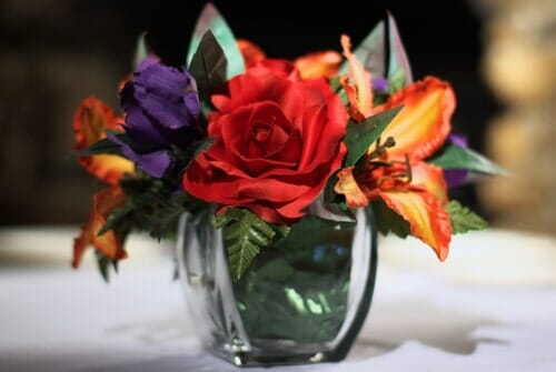 Flowers in small vase — Fort Wayne, IN — Goeglein's Catering