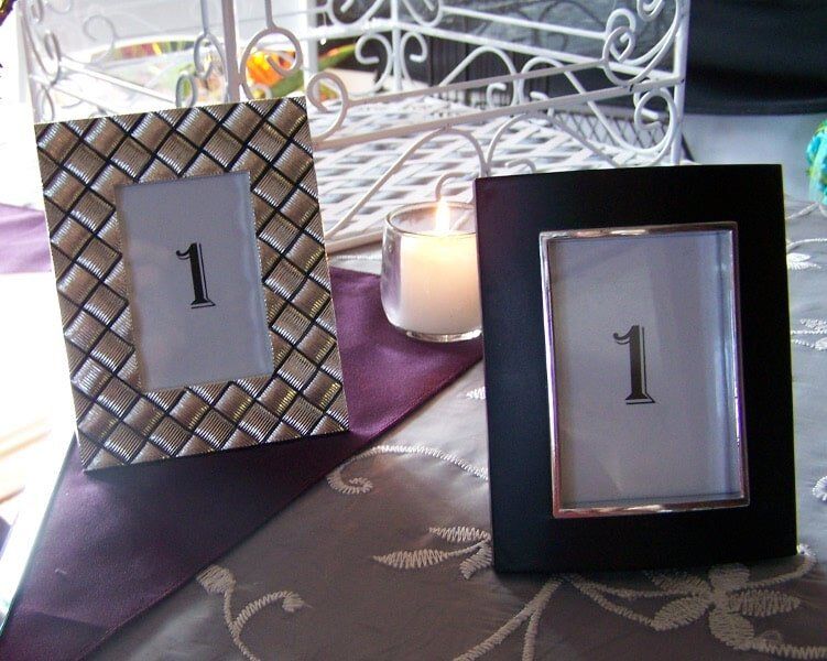 Picture frame table numbers — Fort Wayne, IN — Goeglein's Catering