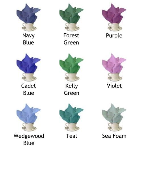 Dark colored table napkins — Fort Wayne, IN — Goeglein's Catering