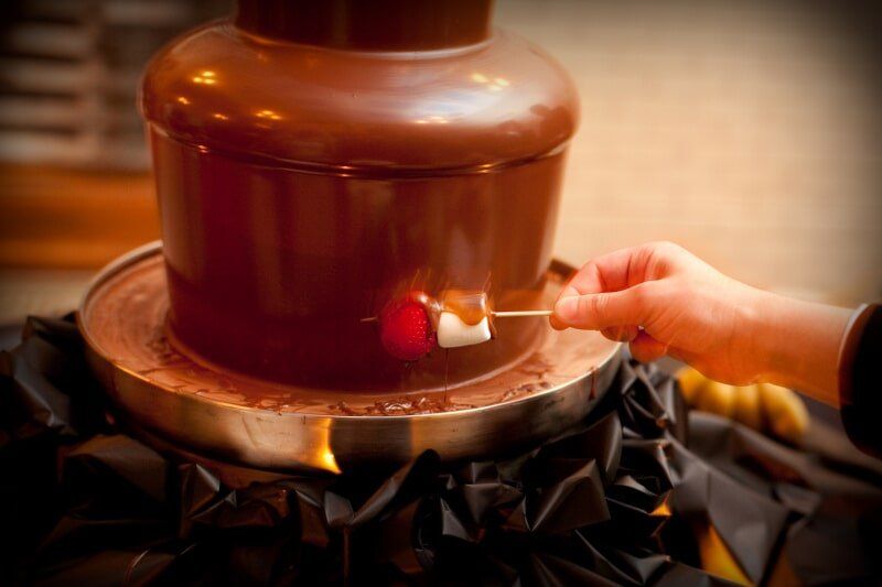 Close up of chocolate fountain — Fort Wayne, IN — Goeglein's Catering