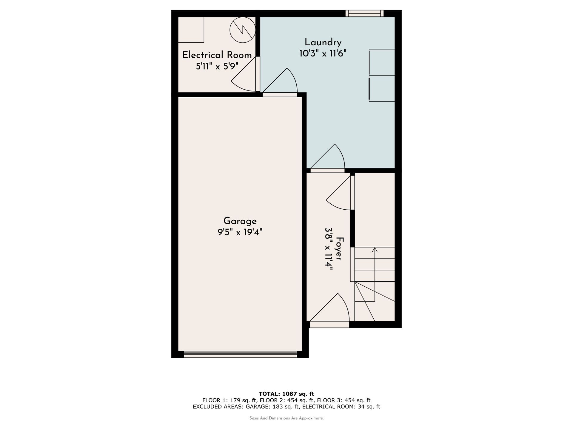 Floor Plan: 3 Bed · 1.5 Bath - Floor 1