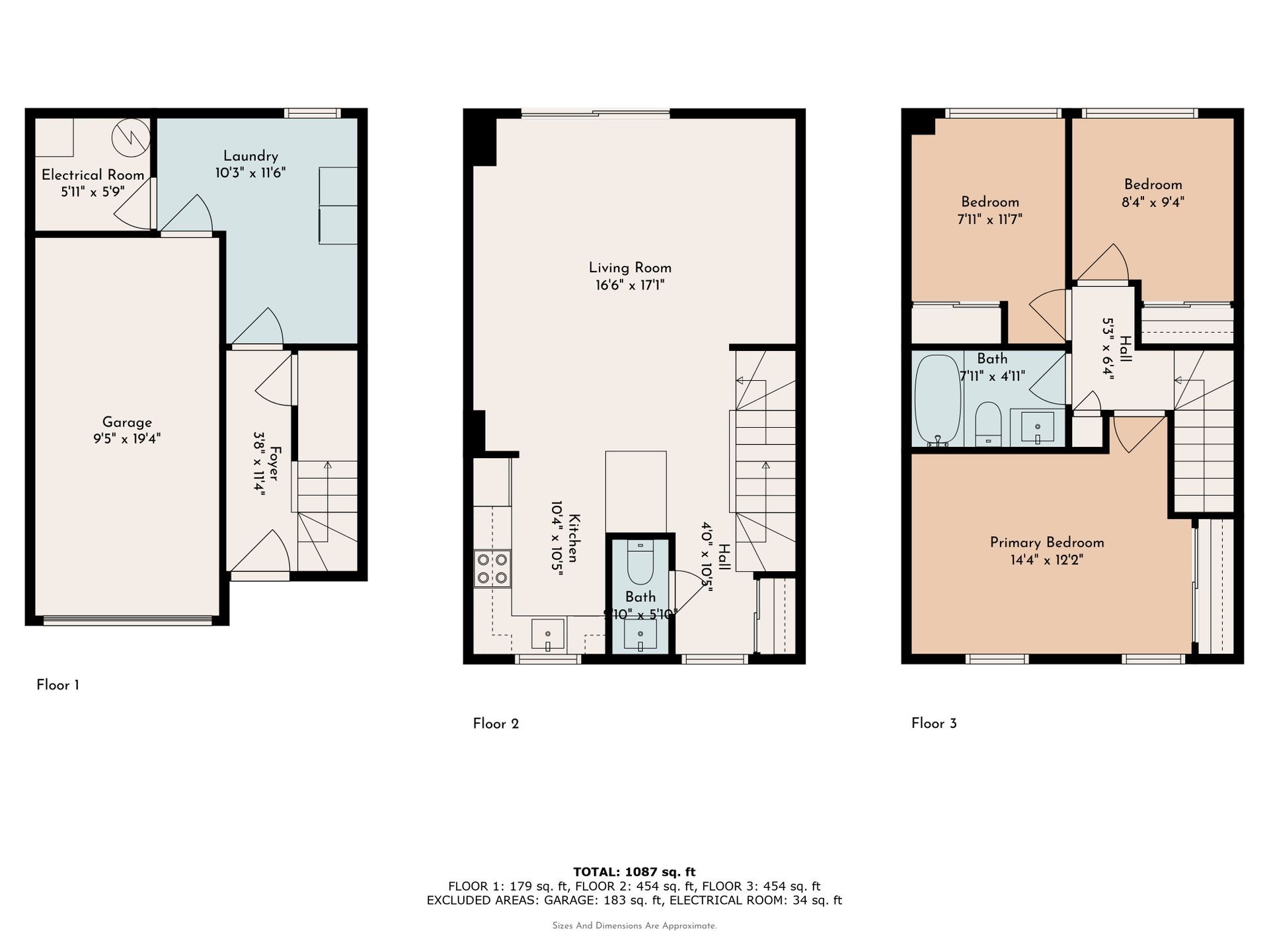 Floor Plan: 3 Bed · 1.5 Bath - All floors