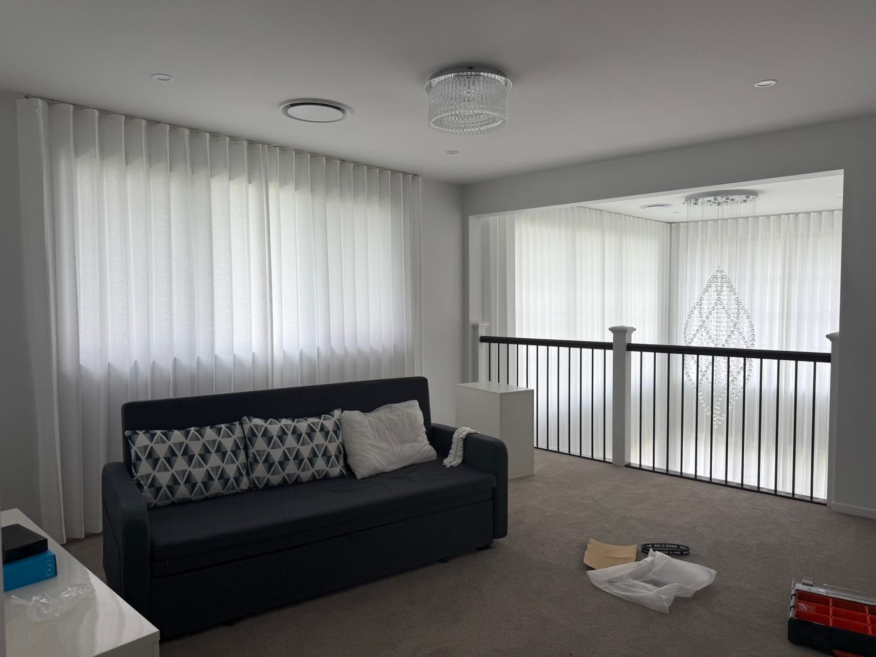 Living Room With White Curtains — U Curtains in Acacia Ridge, QLD