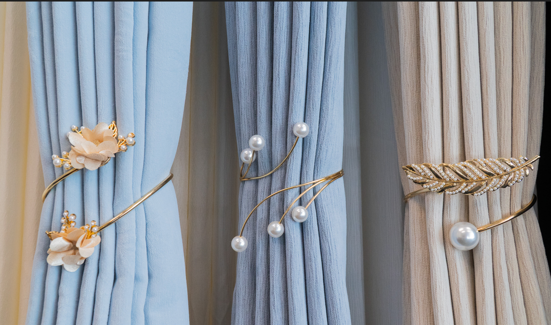 Curtains in Light Blue and Cream Colors — U Curtains in Acacia Ridge, QLD