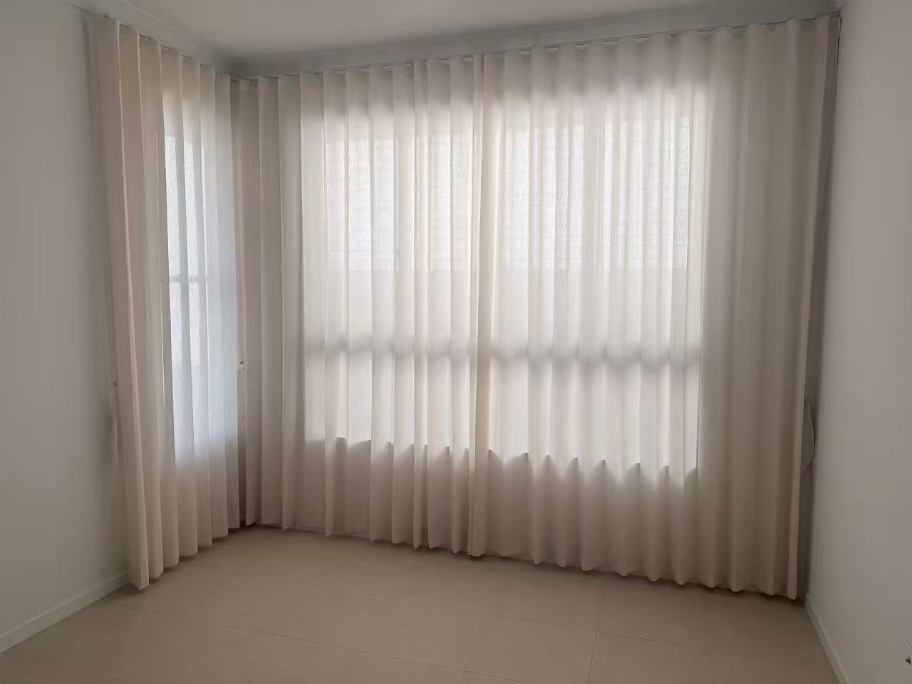 Cream-colored Pleated Curtains Cover — U Curtains in Acacia Ridge, QLD