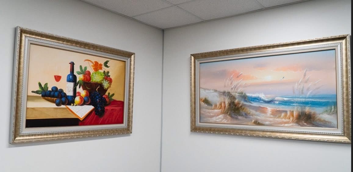 Two Framed Paintings on a White Wall — U Curtains in Acacia Ridge, QLD